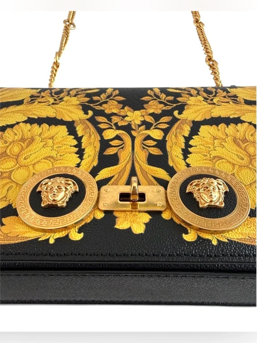 Versace Barocco Print Shoulder in Calf Leather. Excellent Condition